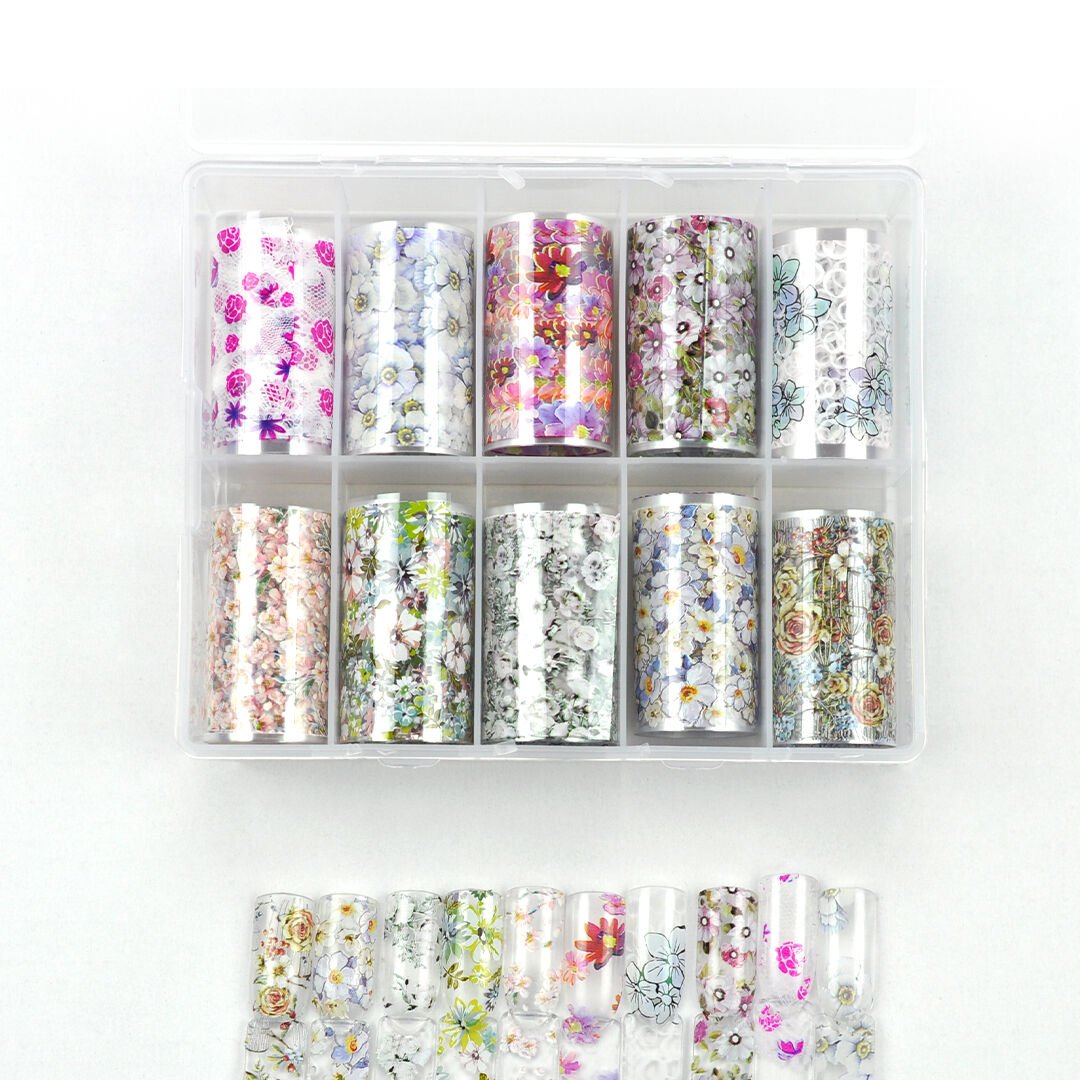 10 in 1 TRANSFER FOIL SET - FLOWERS