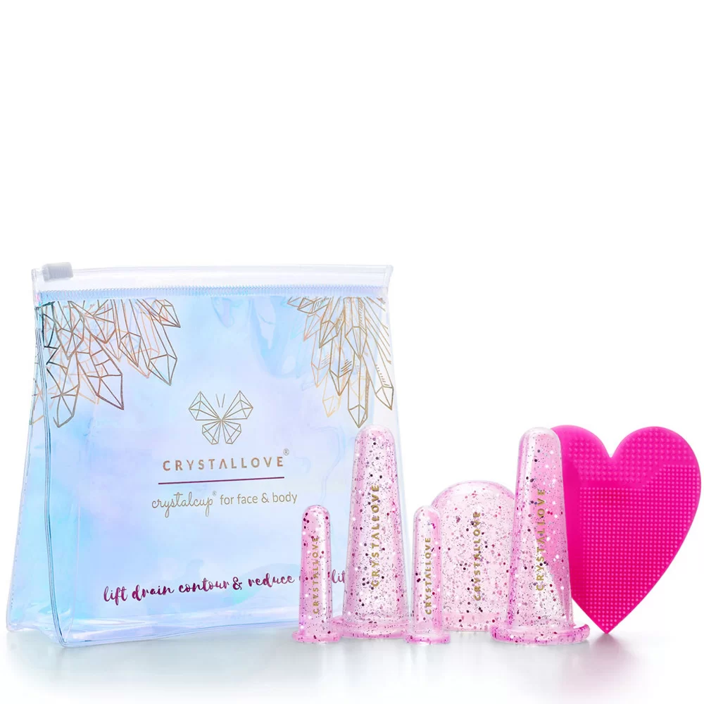 CRYSTALLOVE Silicone cups for face and body cupping set - crystal rose